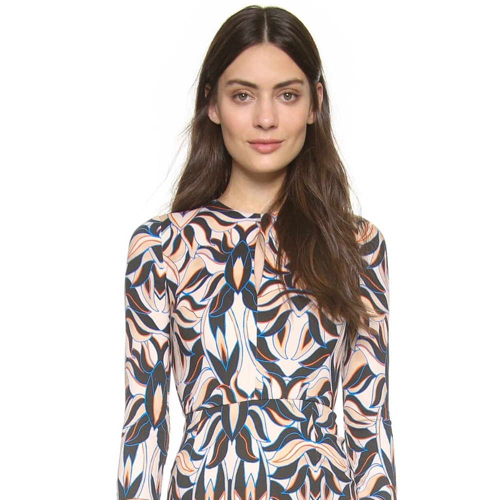 Khalo-Print 3/4-Sleeve Sheath Dress, Pearl